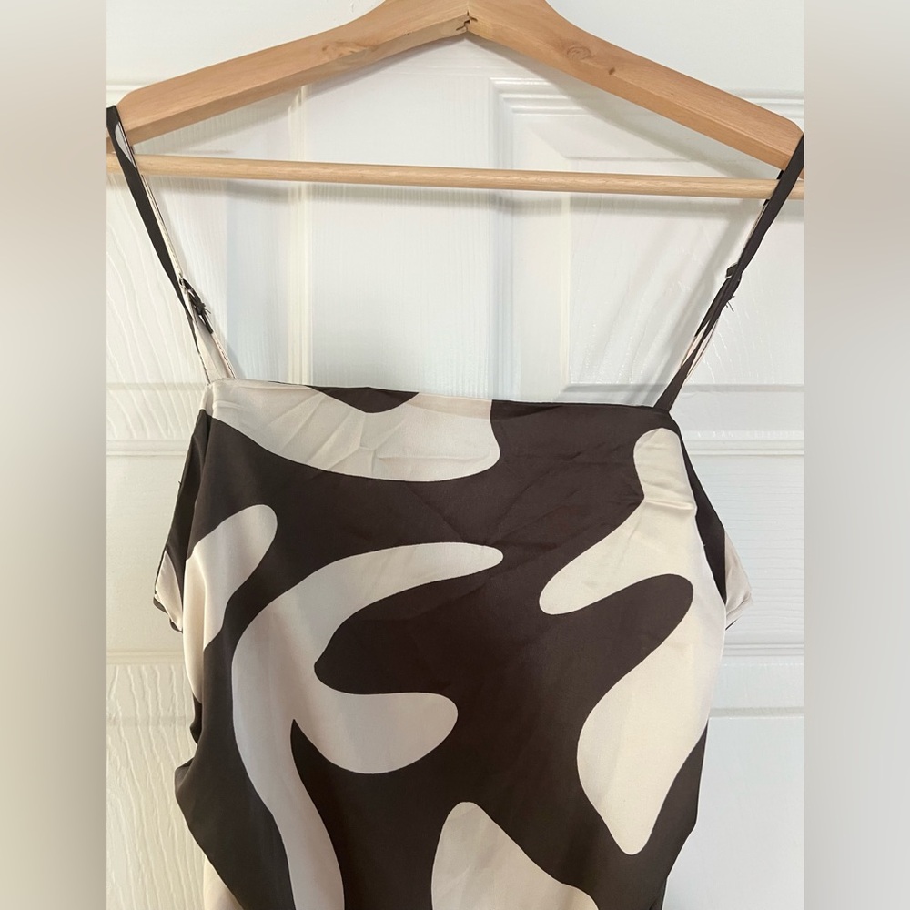 Chocolate brown and cream maxi dress - Picture 2 of 14